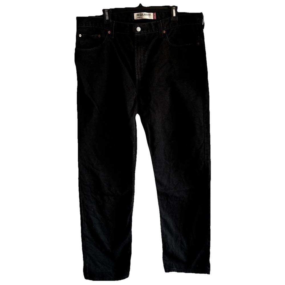 Levi's Men's 505 Black Straight Fit Denim Jeans Mid Rise Dark Wash Zip Fly 40x32